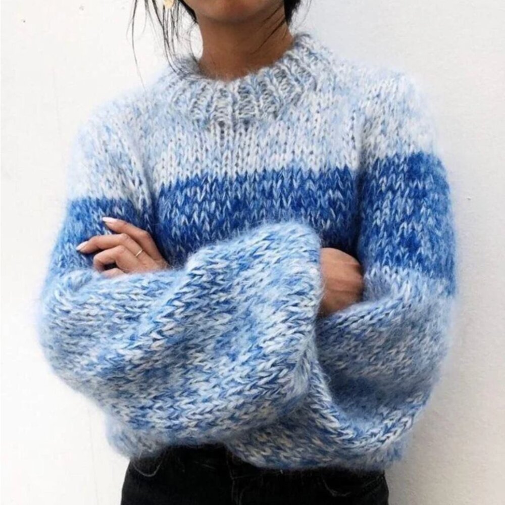 Ganni Juliard Mohair Sweater, Blue, Size XS